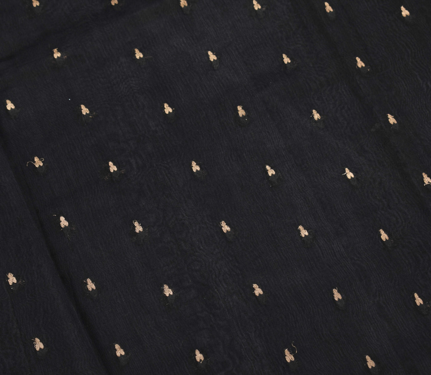 Sushila Vintage Black Zari Woven Saree 100% Pure Cotton silk Premium Sari Fabric