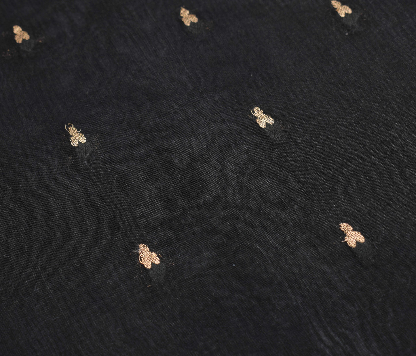 Sushila Vintage Black Zari Woven Saree 100% Pure Cotton silk Premium Sari Fabric