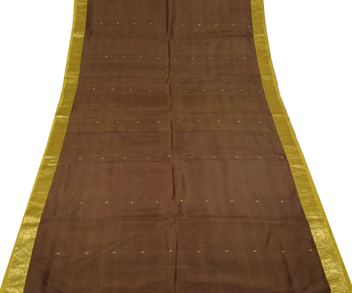 Sushila Vintage Green Saree Pure Silk Zari Brocade/Banarasi Woven Sari Fabric