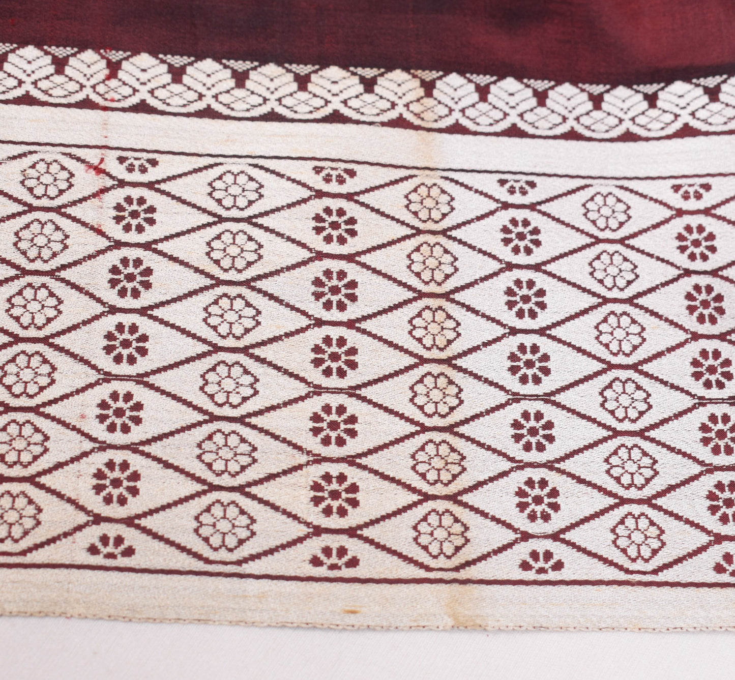 Sushila Vintage Dark Maroon Saree 100% Pure Silk Banarasi Woven Soft Sari Fabric