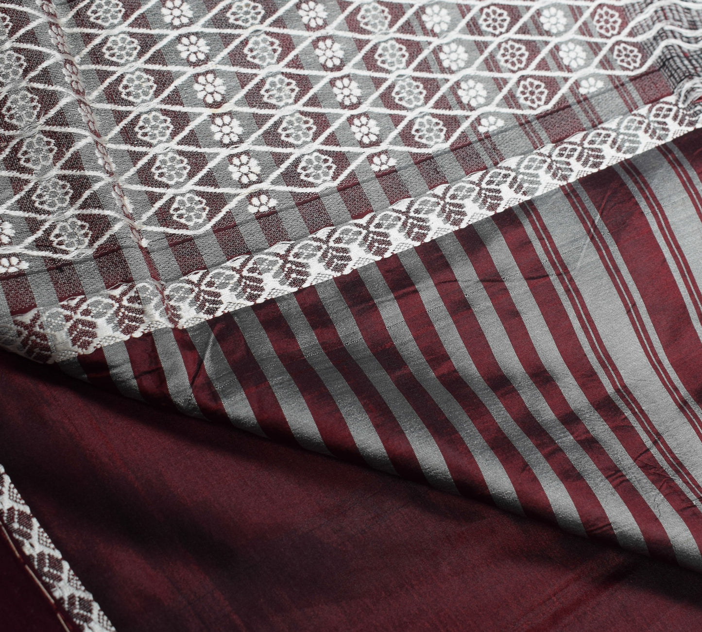 Sushila Vintage Dark Maroon Saree 100% Pure Silk Banarasi Woven Soft Sari Fabric