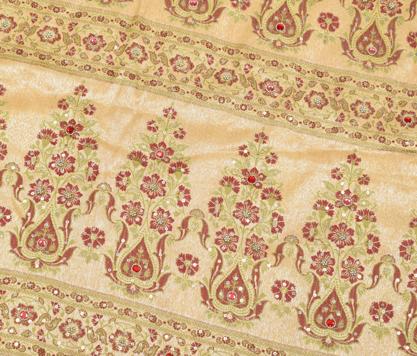 Sushila Vintage Maroon HEAVY Saree Woven Hand Work Pure Tussar Silk Sari Fabric