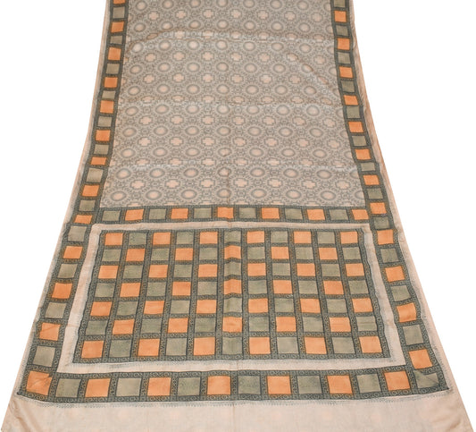 Sushila Vintage Handloom Saree 100% Pure Tussar Silk Hand Woven Soft Sari Fabric