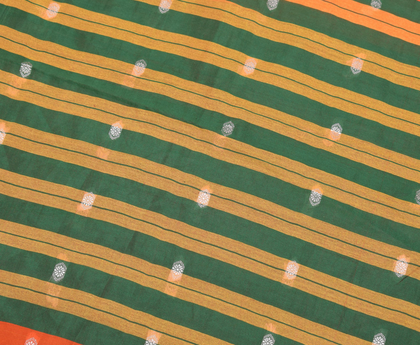 Sushila Vintage Narayanpet Art Silk Saree Woven & Embroidered Orange Sari Fabric
