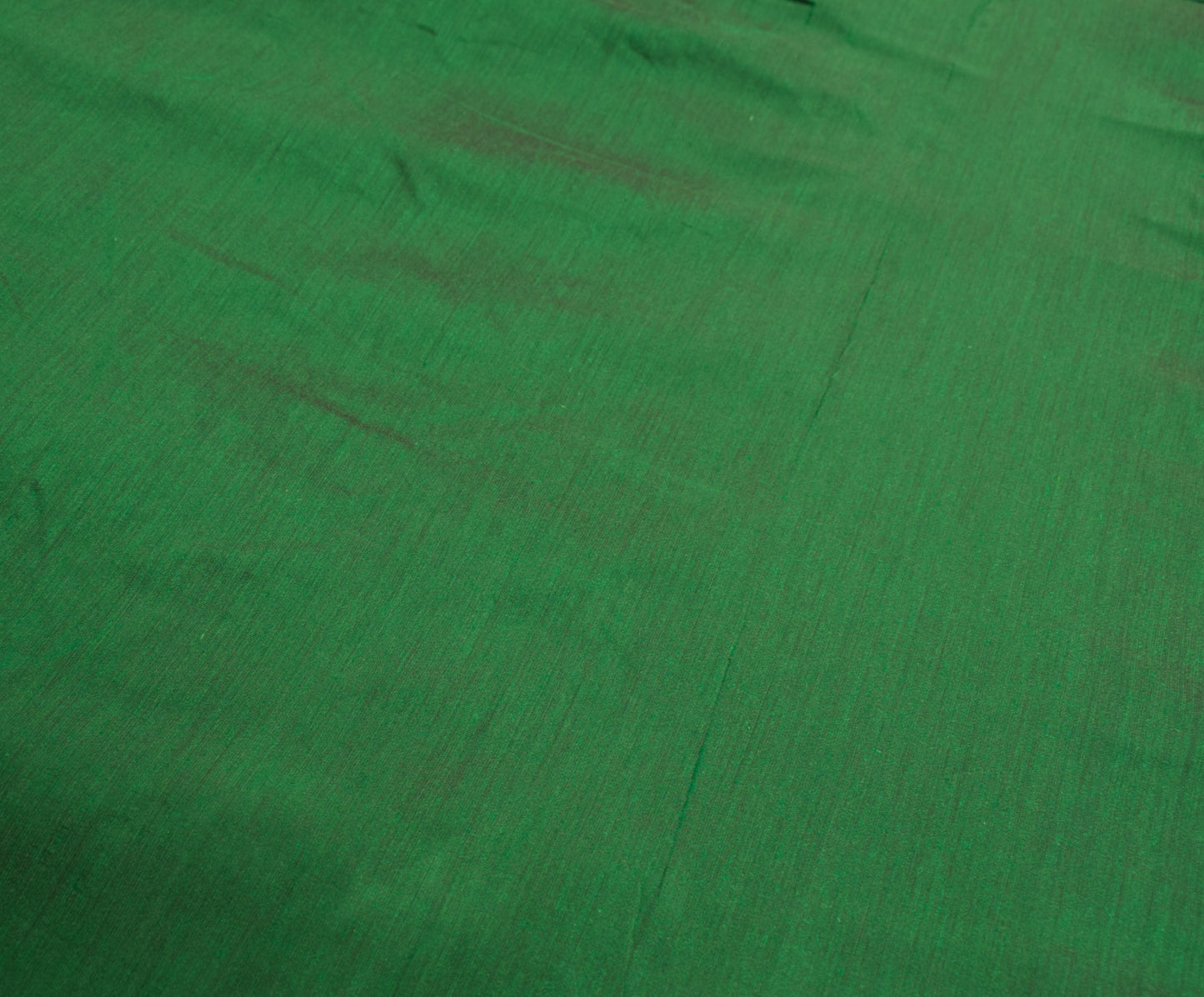 Sushila Vintage Dark Green Saree Art Cotton Zari Woven 10 Yard Sari Craft Fabric