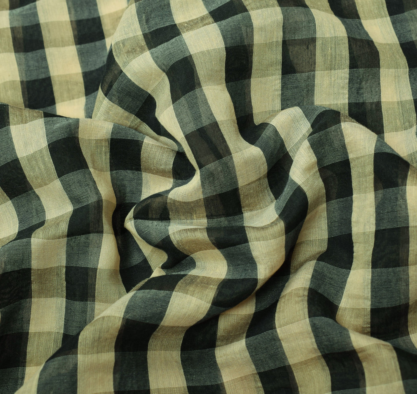 Sushila Vintage Art Cotton Silk Saree Checks Woven With Contrast Border Sari