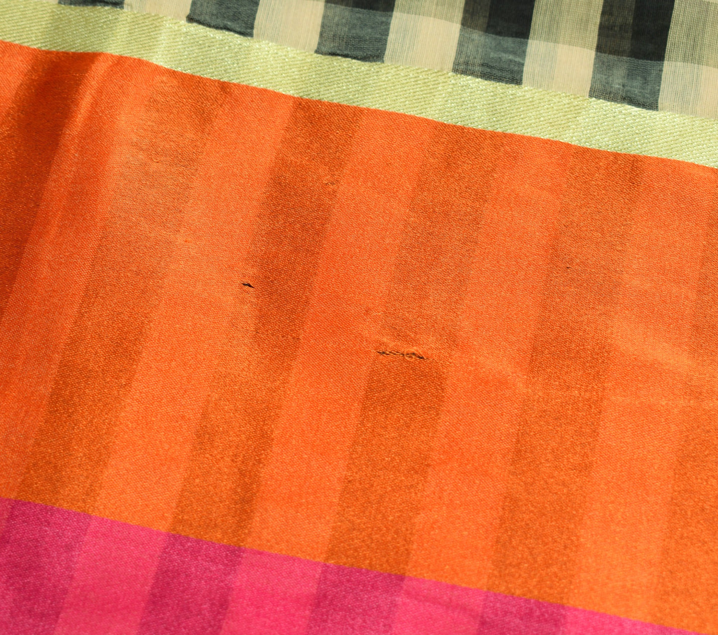 Sushila Vintage Art Cotton Silk Saree Checks Woven With Contrast Border Sari