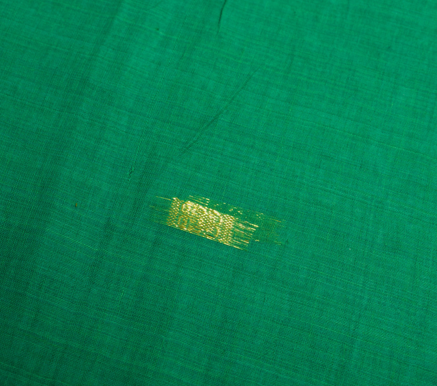 Sushila Vintage Green Saree with Purple Zari Border Pure Cotton 312" Sari Fabric