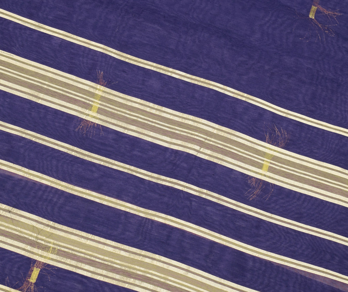 Sushila Vintage Dark Saree Green Zari Woven Border Art Cotton 8 Yds Sari Fabric