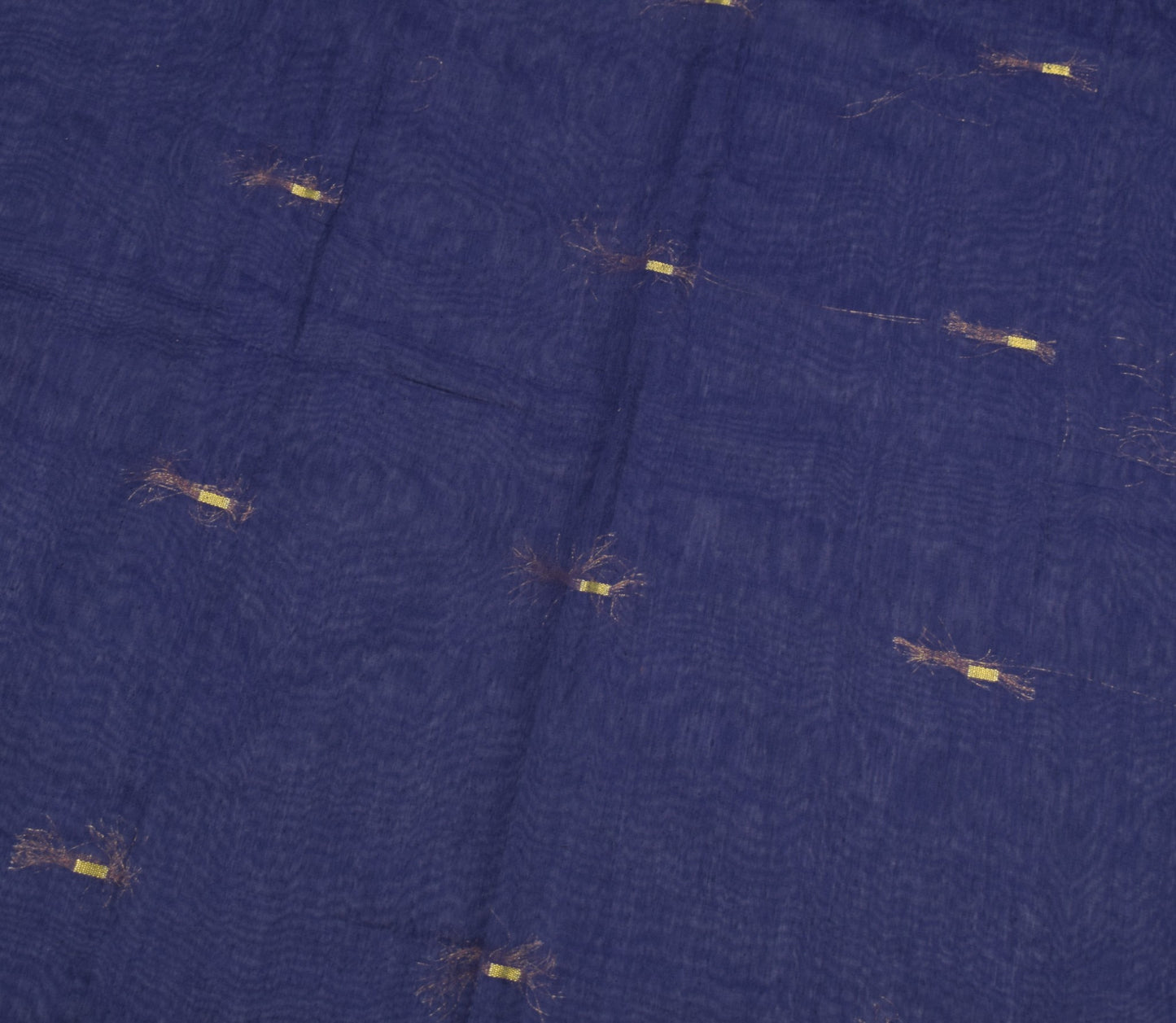 Sushila Vintage Dark Saree Green Zari Woven Border Art Cotton 8 Yds Sari Fabric