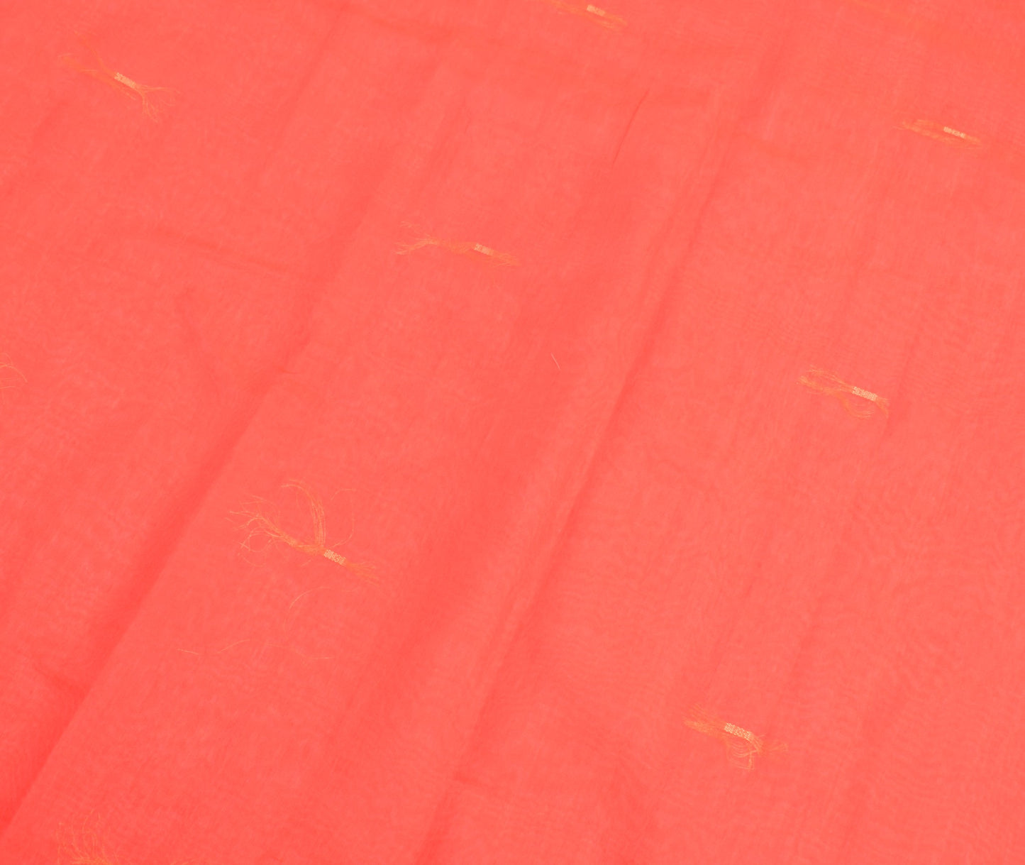 Sushila Vintage Orange Saree with Contrast Border Pallu Art Cotton 8 Yard Sari