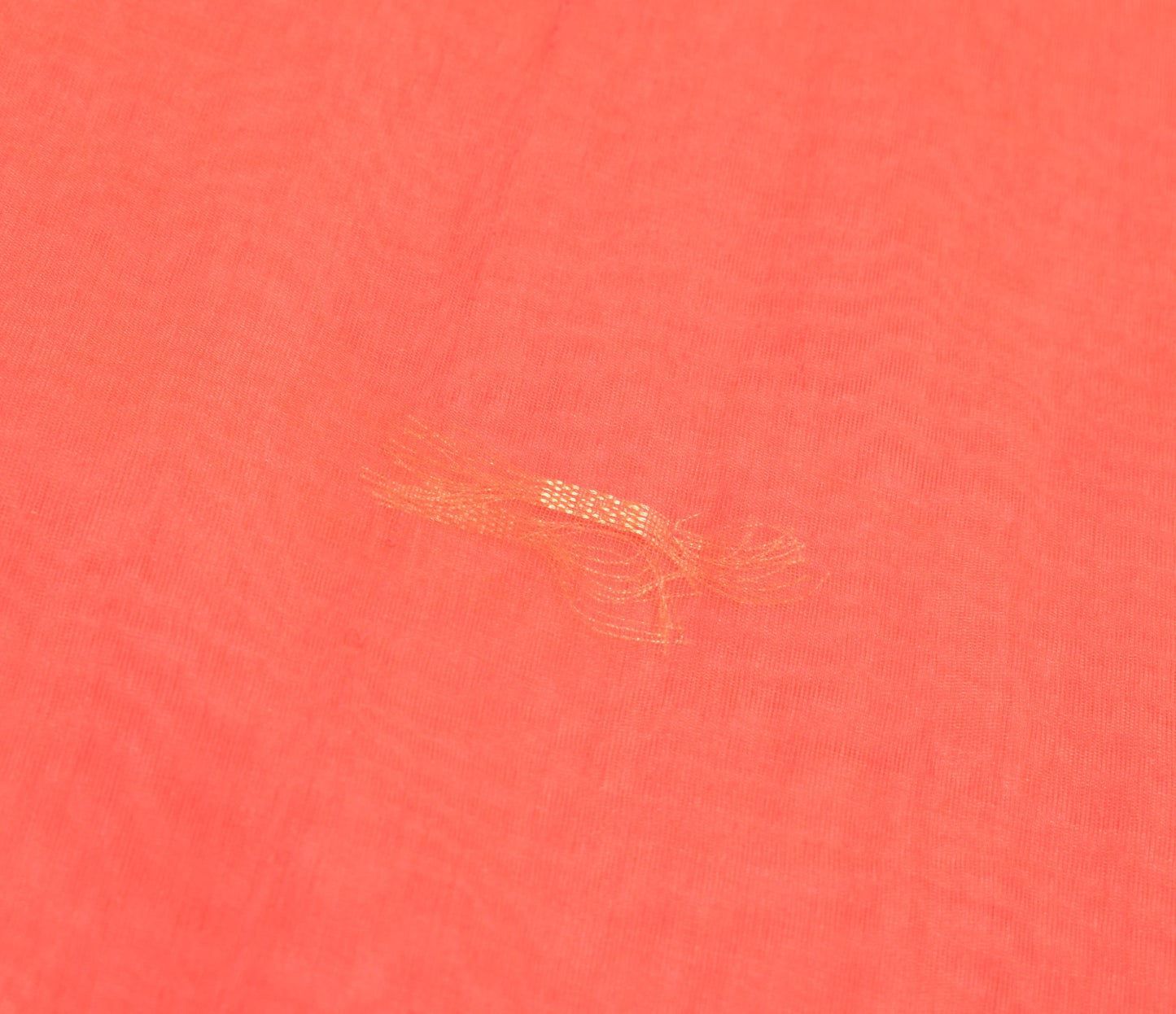 Sushila Vintage Orange Saree with Contrast Border Pallu Art Cotton 8 Yard Sari