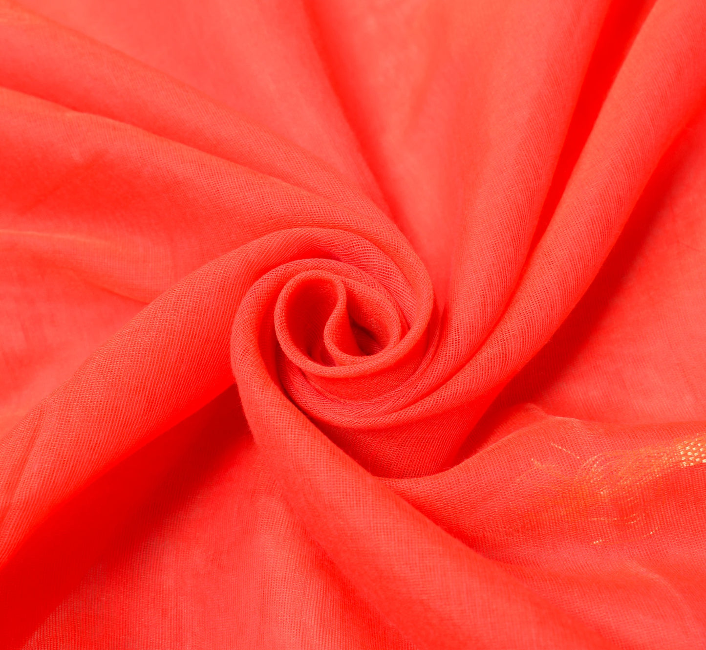 Sushila Vintage Orange Saree with Contrast Border Pallu Art Cotton 8 Yard Sari
