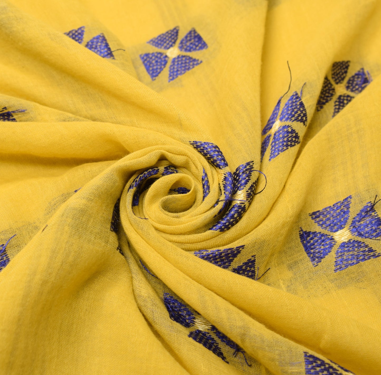 Sushila Vintage Bengal Pure Cotton Scrap Saree All Over Woven Soft Sari Fabric