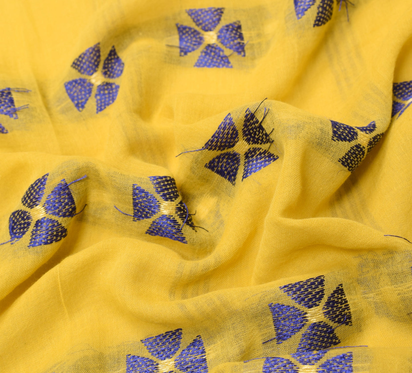 Sushila Vintage Bengal Pure Cotton Scrap Saree All Over Woven Soft Sari Fabric