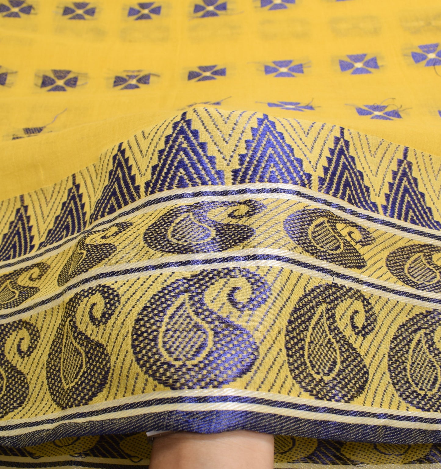 Sushila Vintage Bengal Pure Cotton Scrap Saree All Over Woven Soft Sari Fabric