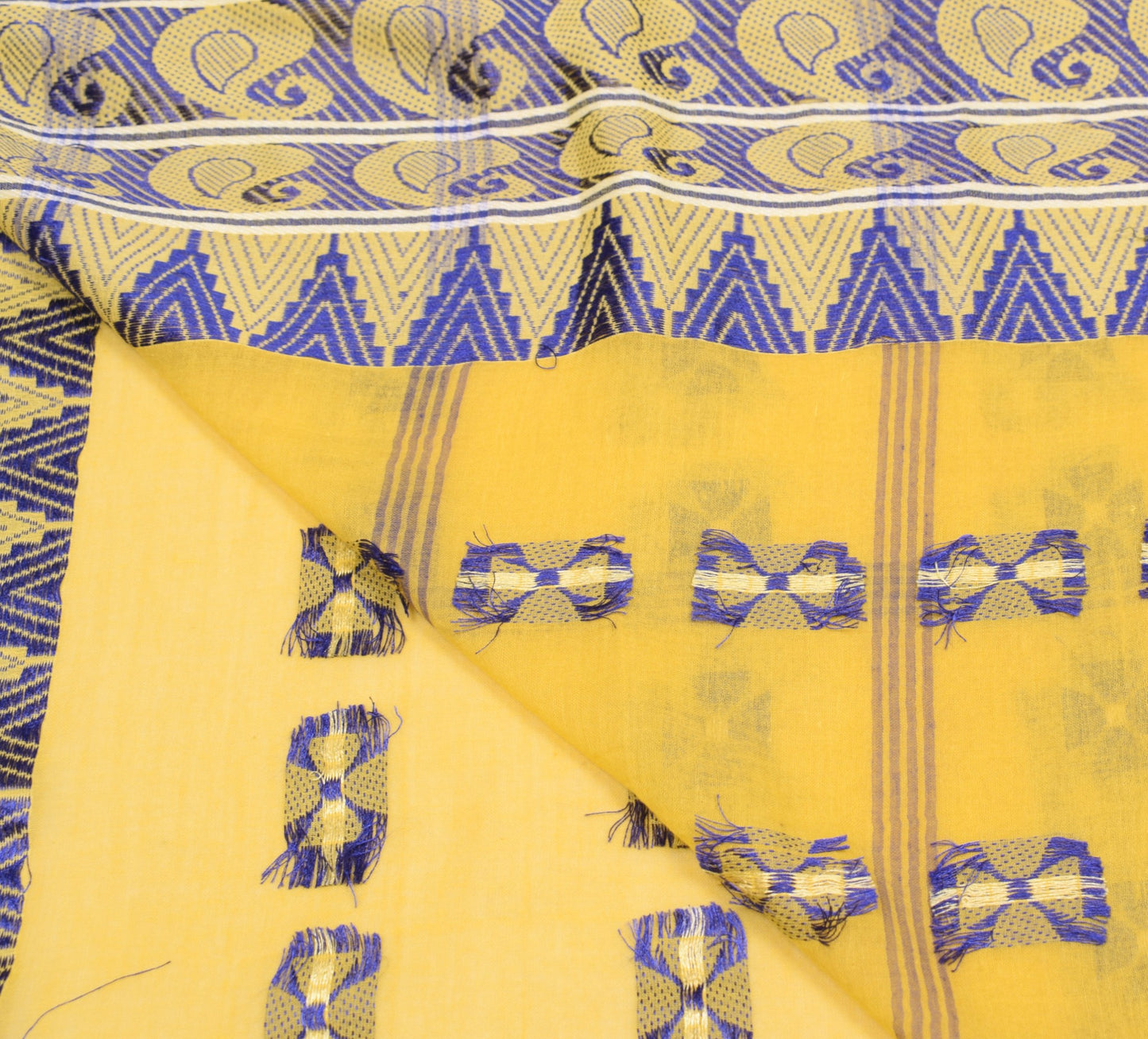 Sushila Vintage Bengal Pure Cotton Scrap Saree All Over Woven Soft Sari Fabric