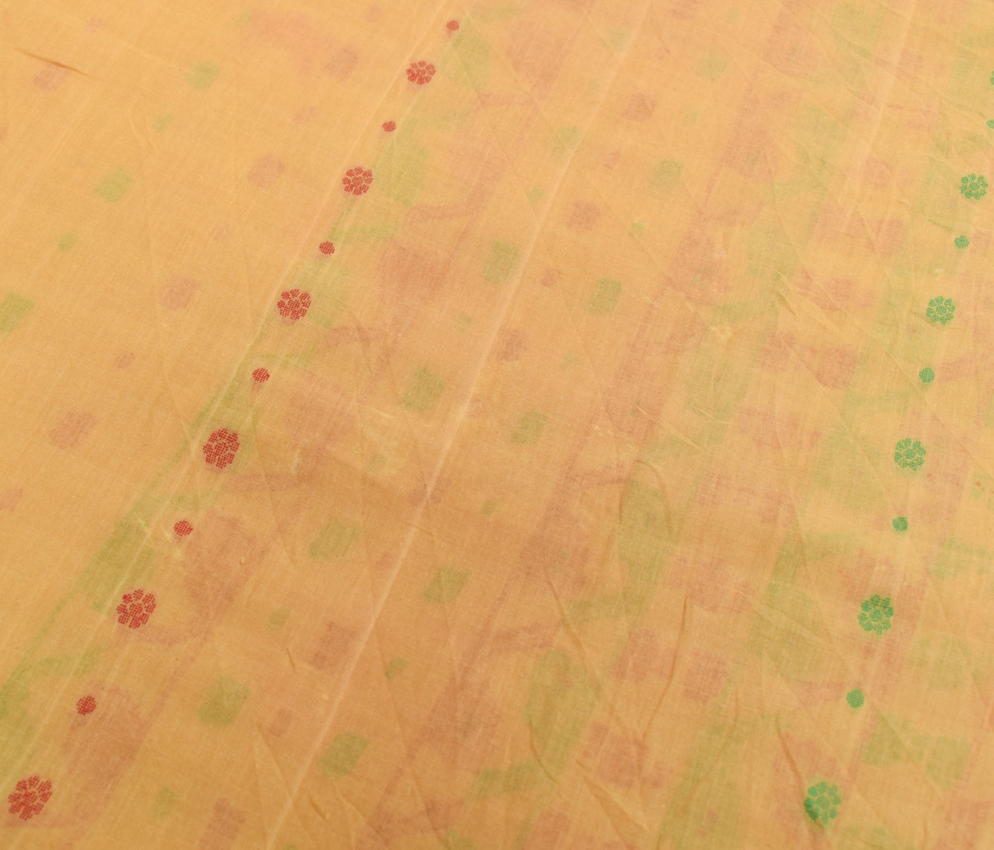 Sushila Vintage Yellow Tant Saree Pure Cotton Woven Handloom Soft Sari Fabric