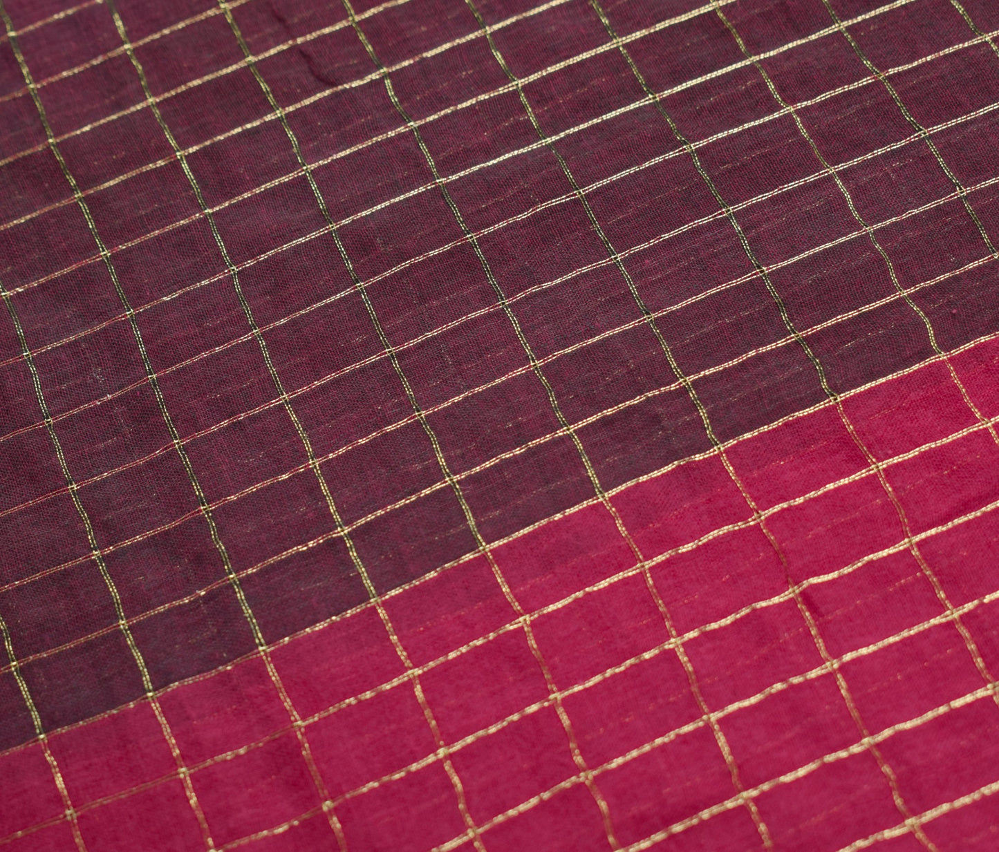 Sushila Vintage Dark Garnet Saree Soft Pure Pure Cotton Zari Woven Sari Fabric