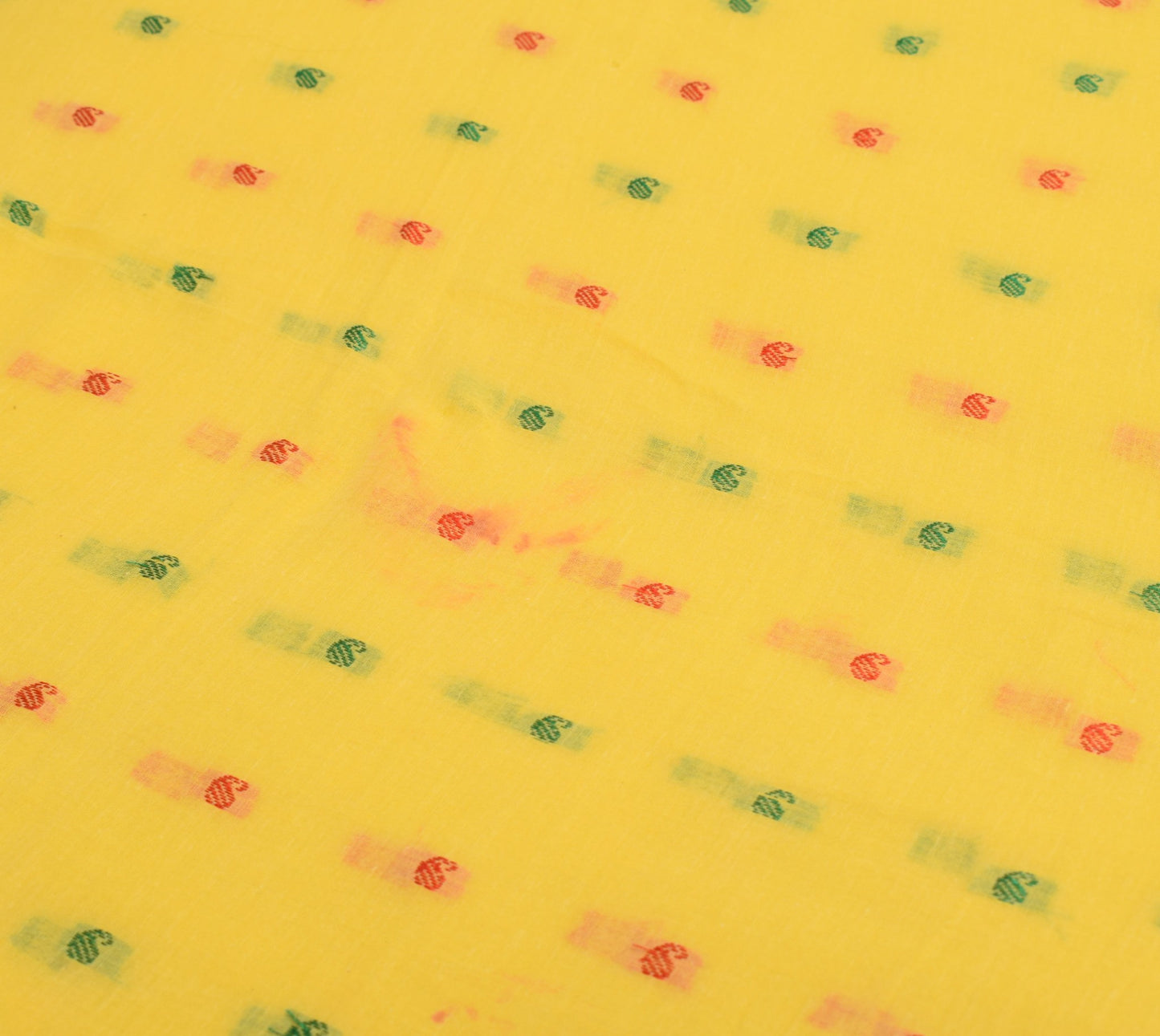 Sushila Vintage Yellow Tant Woven Saree Pure Cotton Soft Bengal 5YD Sari Fabric