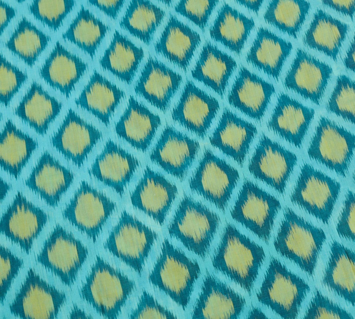 Sushila Vintage Sky Blue Saree Pure Cotton Silk Hand Woven Pochampally Ikat Sari