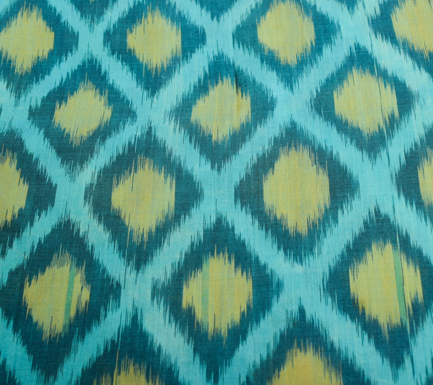 Sushila Vintage Sky Blue Saree Pure Cotton Silk Hand Woven Pochampally Ikat Sari