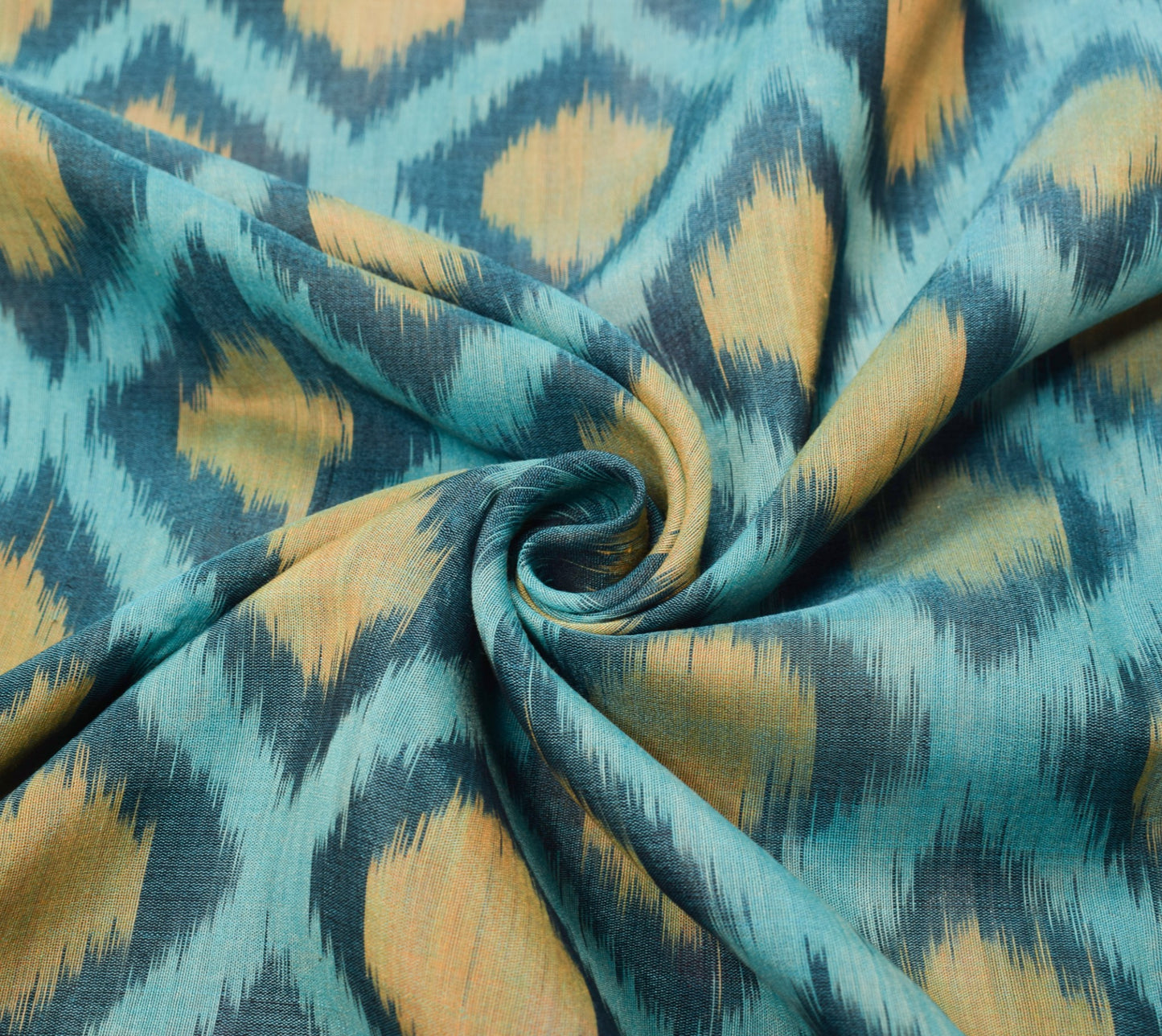 Sushila Vintage Sky Blue Saree Pure Cotton Silk Hand Woven Pochampally Ikat Sari