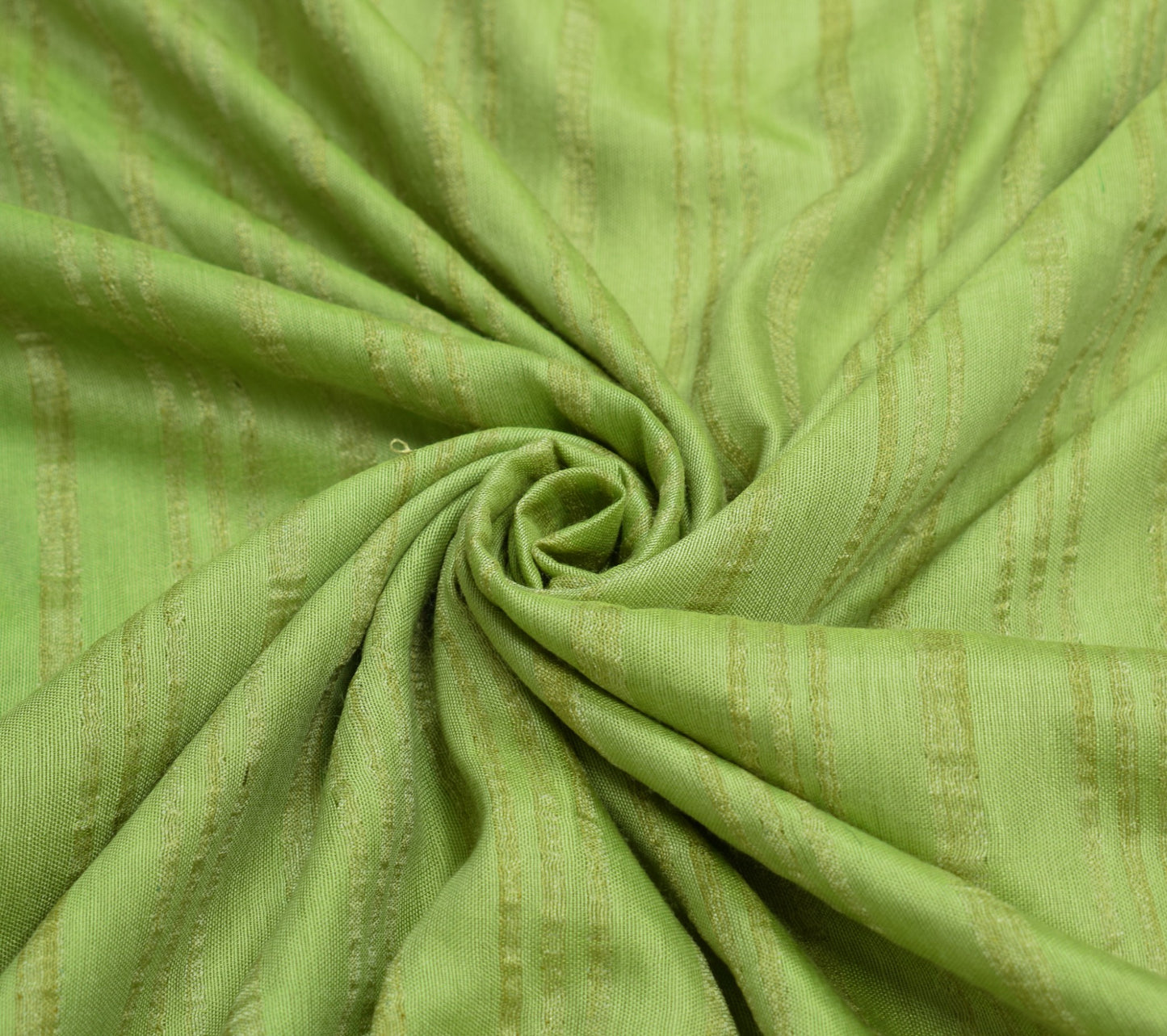 Sushila Vintage Green Handloom Saree Art Cotton Silk Woven 6Yds Soft Sari Fabric