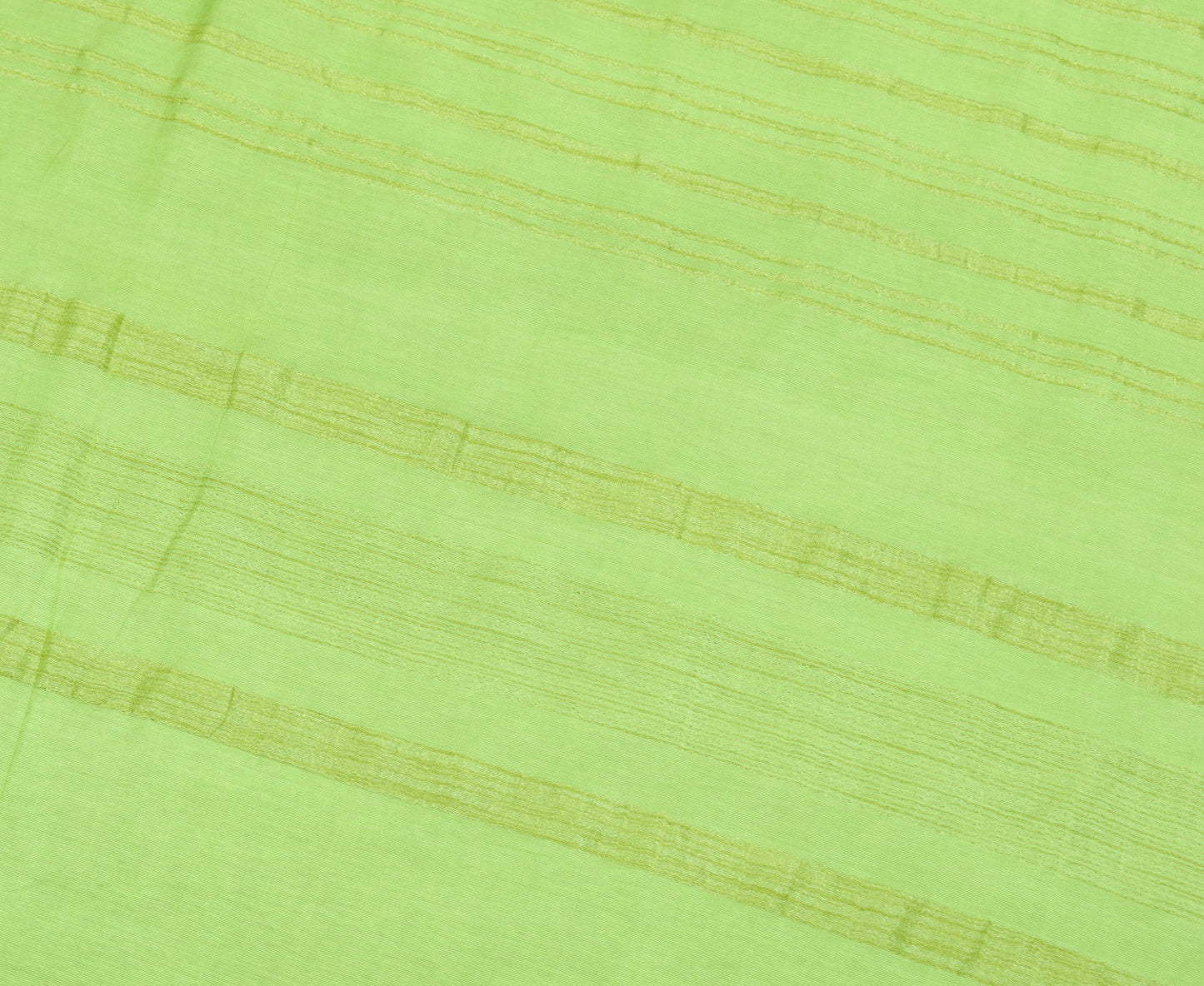 Sushila Vintage Green Handloom Saree Art Cotton Silk Woven 6Yds Soft Sari Fabric