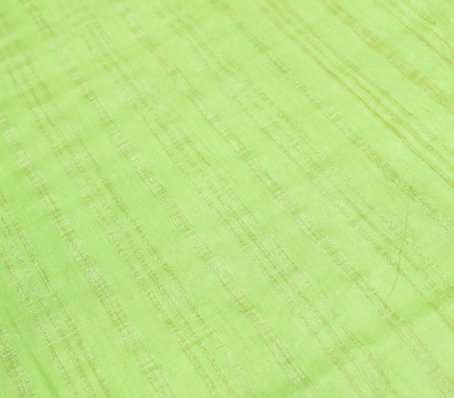 Sushila Vintage Green Handloom Saree Art Cotton Silk Woven 6Yds Soft Sari Fabric