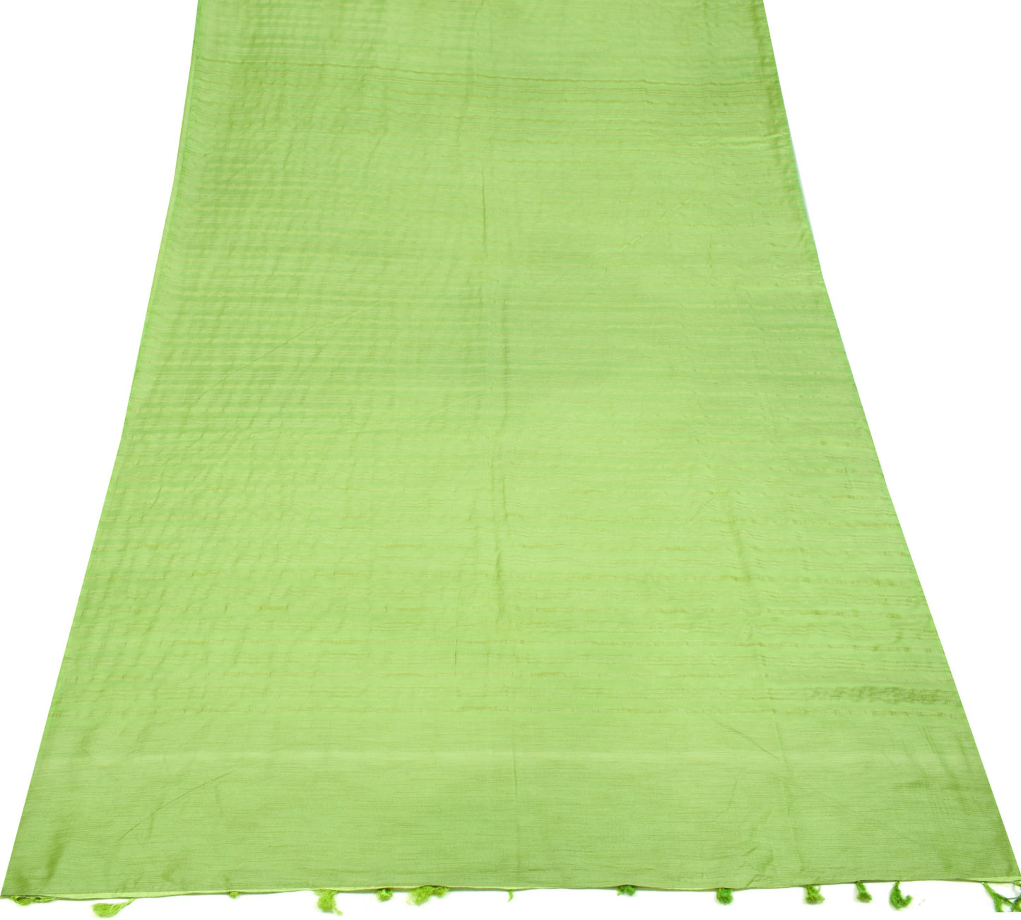 Sushila Vintage Green Handloom Saree Art Cotton Silk Woven 6Yds Soft Sari Fabric