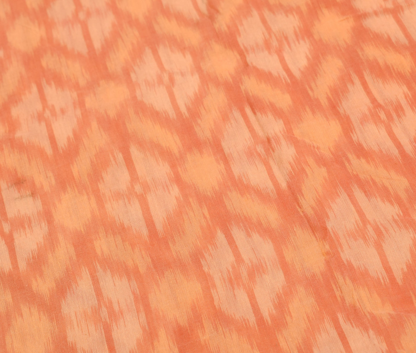 Sushila Vintage Peach Saree Pure Cotton Silk Hand Woven Pochampally Ikat Sari