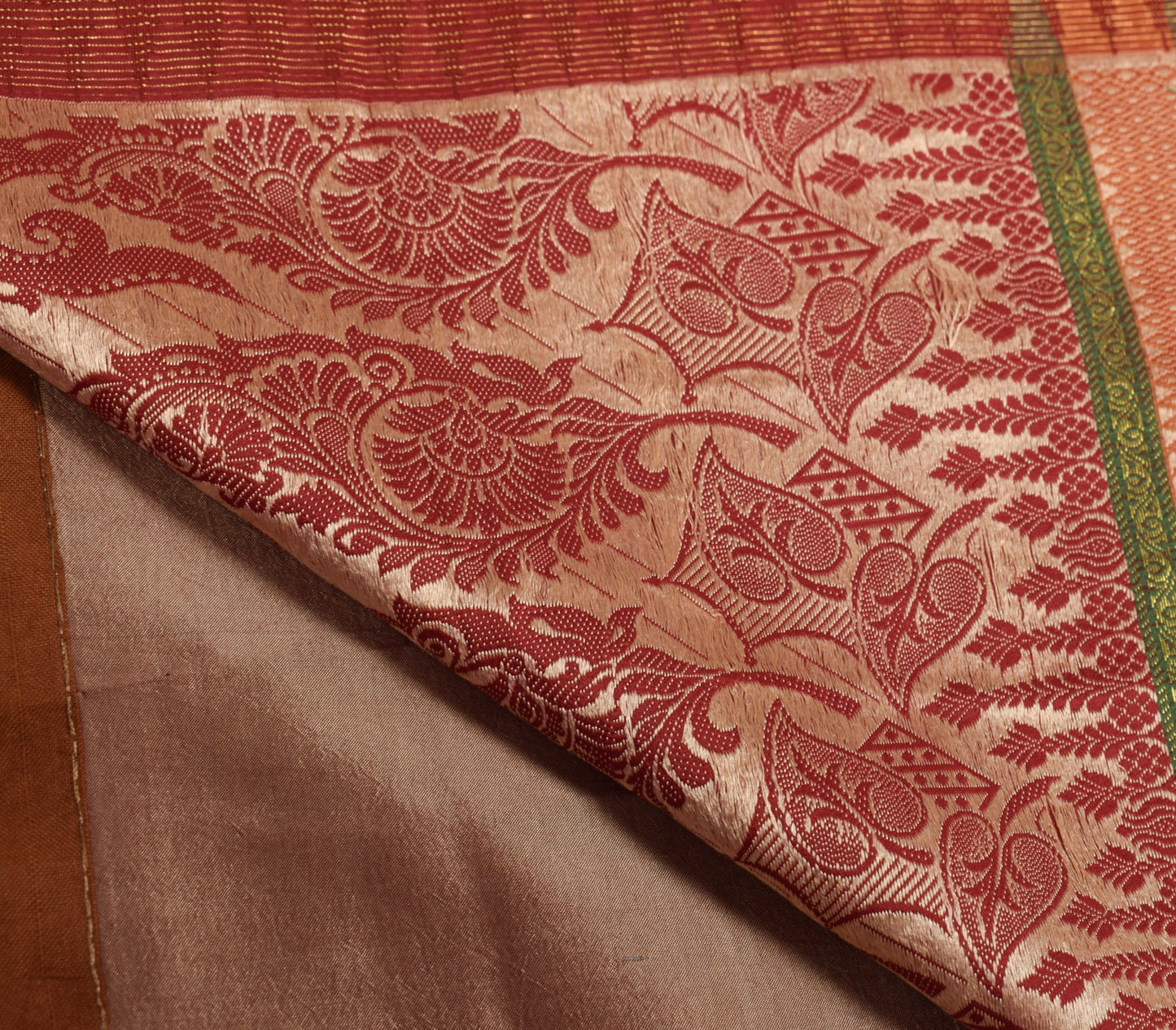 Sushila Vintage Pure Silk Saree Plain Body with Temple Border Sari Soft Fabric