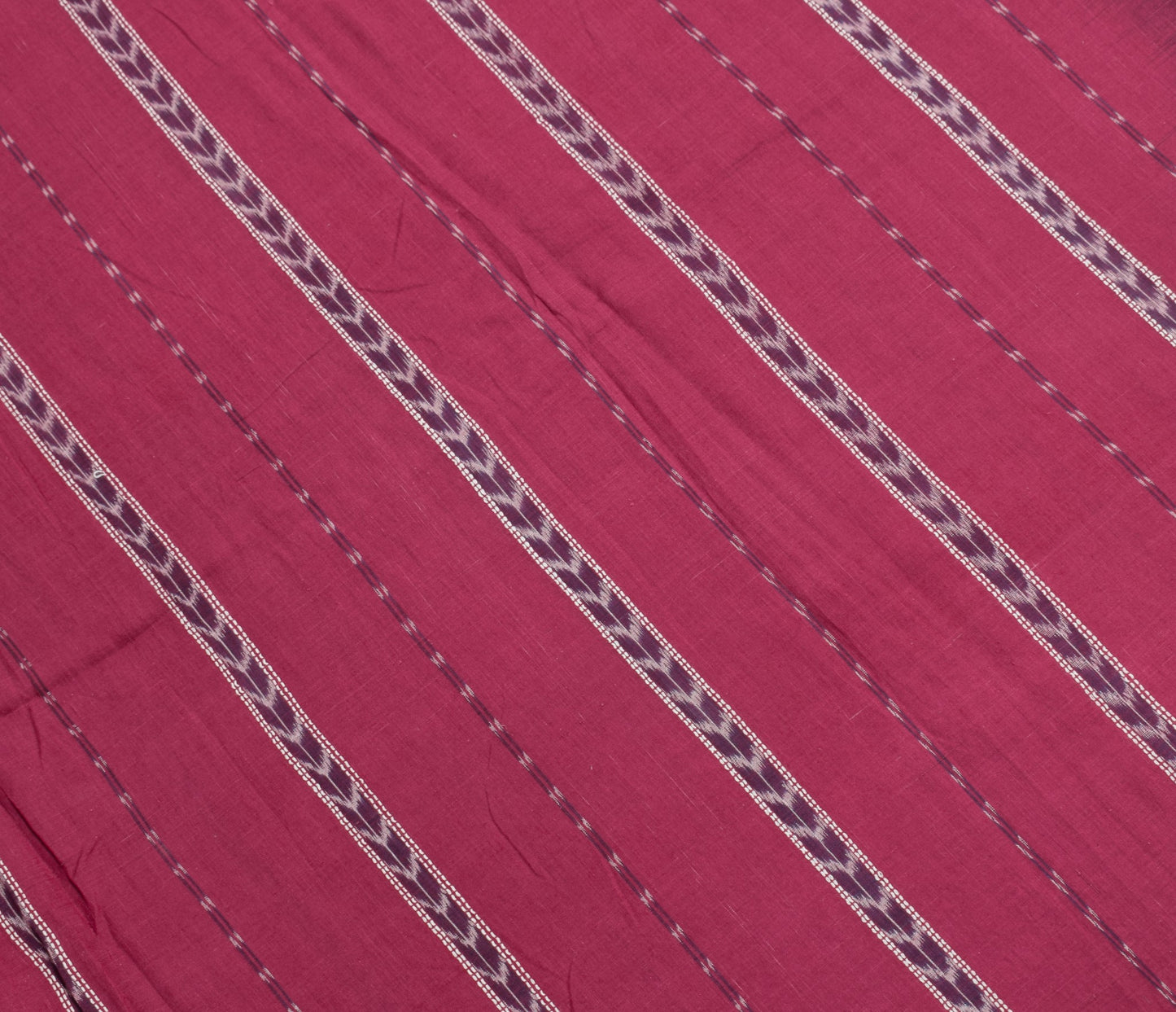 Sushila Vintage Maroon Saree Pure Cotton HandWoven Ikat Patola Sari Craft Fabric