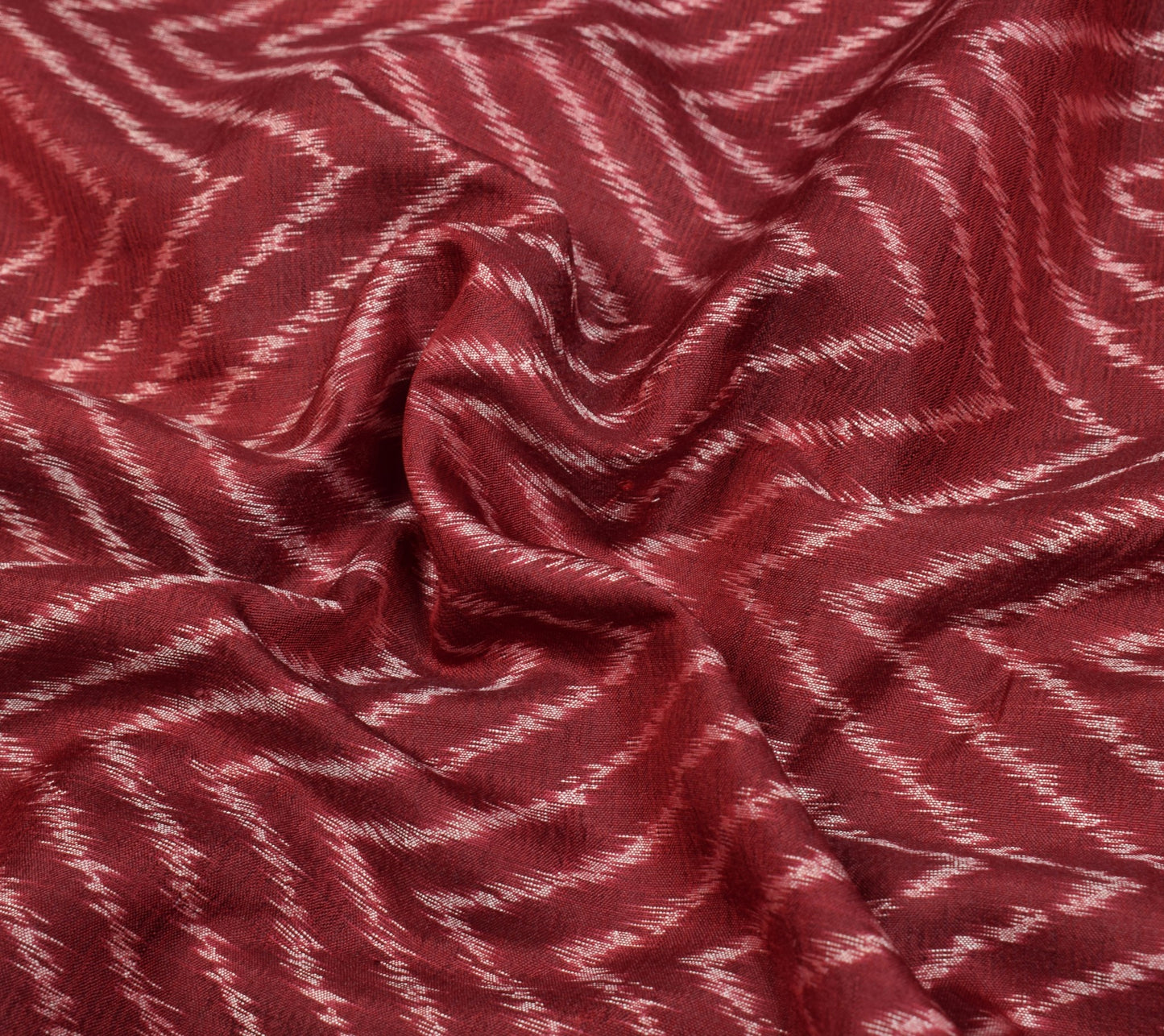 Sushila Vintage Maroon Saree Pure Silk Ikat Patola Handloom Sari Craft Fabric