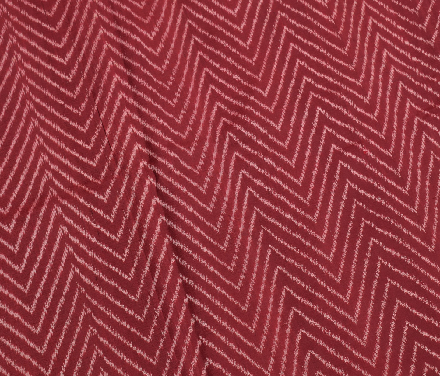 Sushila Vintage Maroon Saree Pure Silk Ikat Patola Handloom Sari Craft Fabric