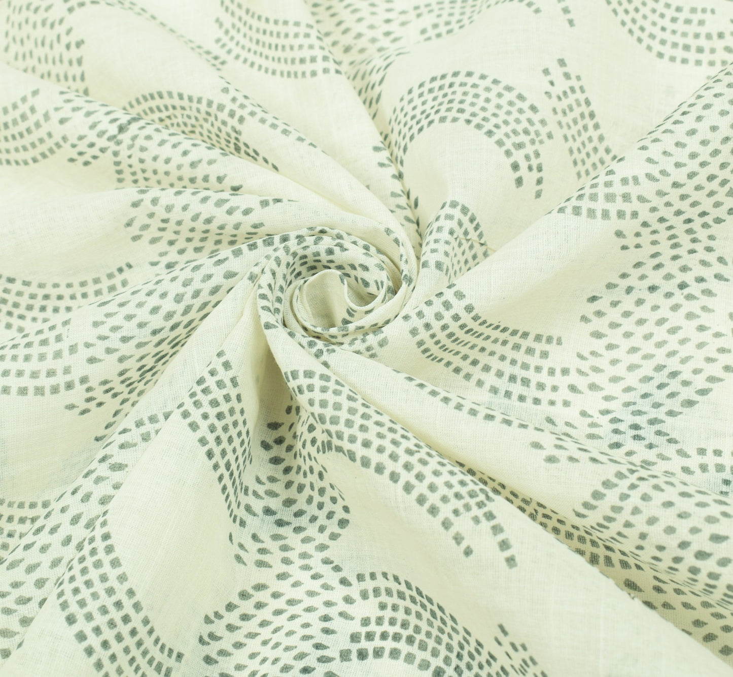 Sushila Vintage Off White Saree Block Print & Hand Embroidered Pure Cotton Sari