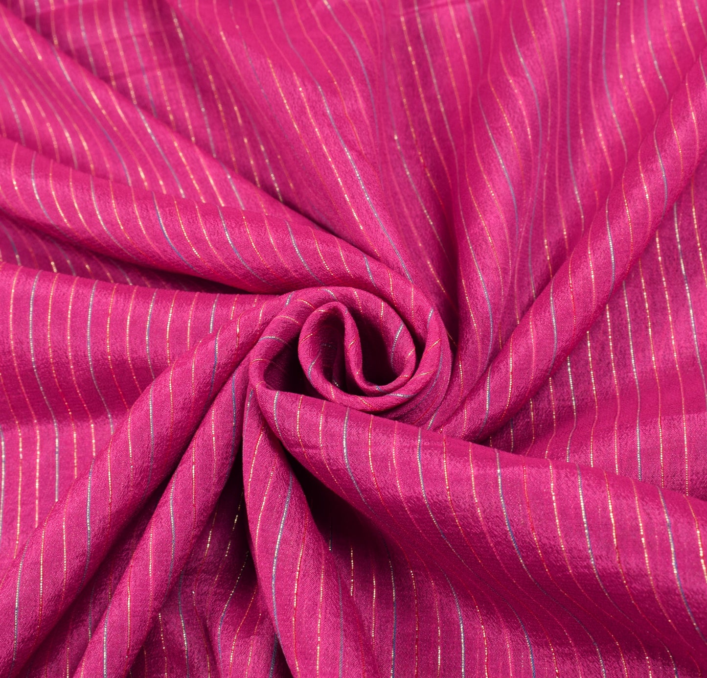 Sushila Vintage Magenta Saree with Blue Border Pallu Pure Silk Woven Sari Fabric