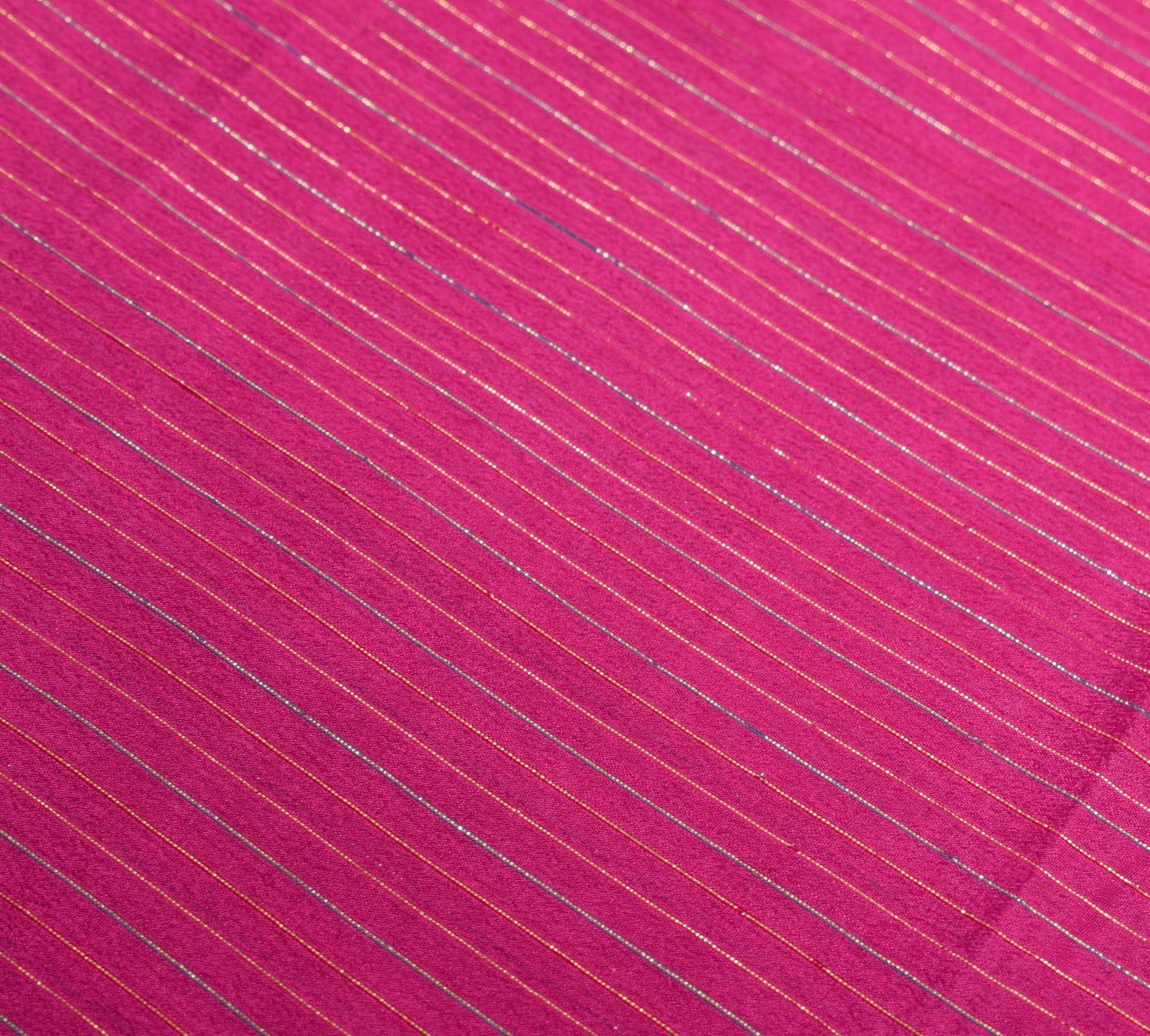 Sushila Vintage Magenta Saree with Blue Border Pallu Pure Silk Woven Sari Fabric