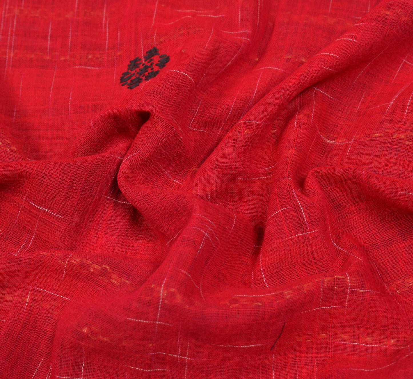 Sushila Vintage Red Saree Odisha Ikat Hazaar Buti Pure Cotton Handloom Sari