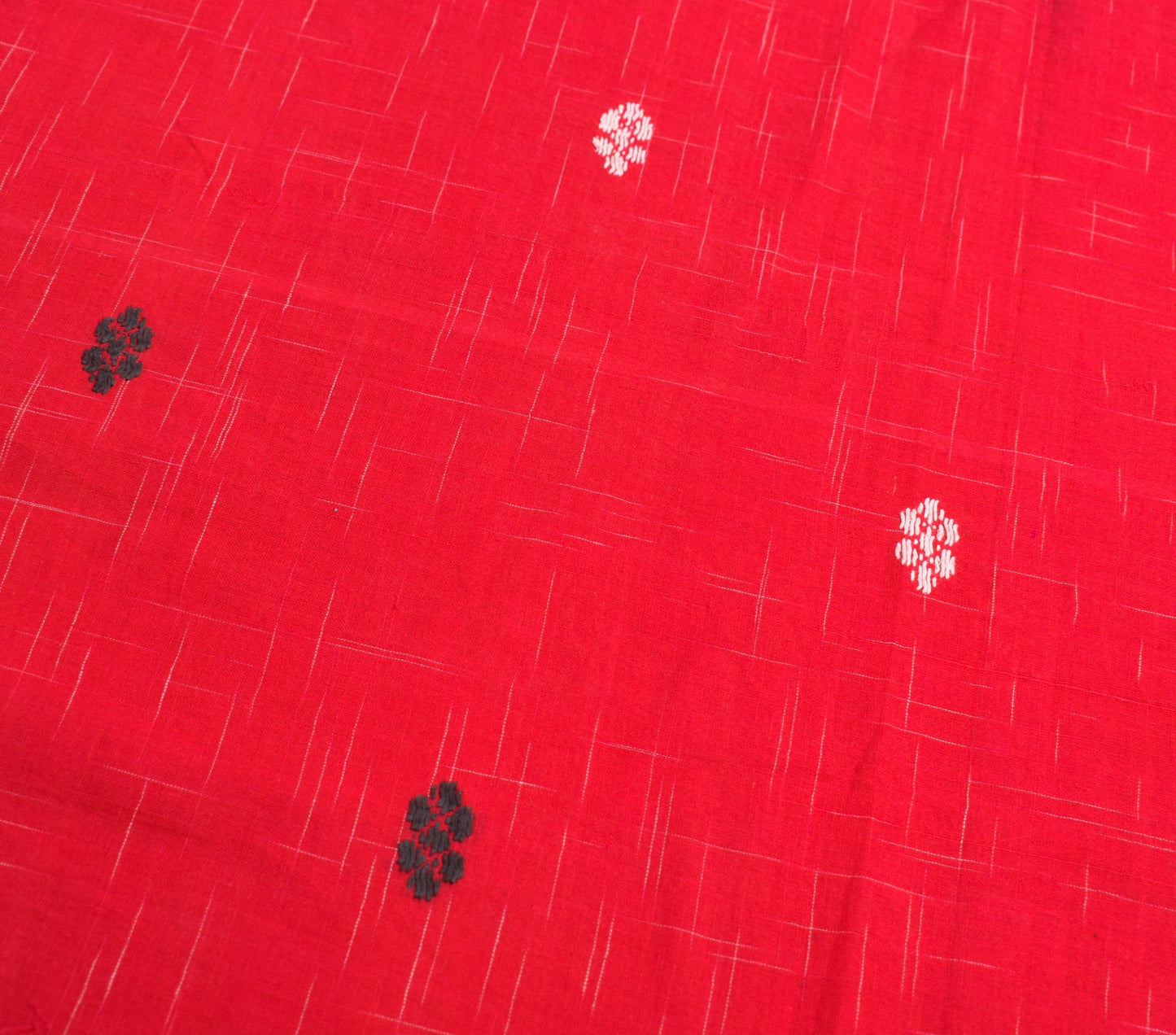 Sushila Vintage Red Saree Odisha Ikat Hazaar Buti Pure Cotton Handloom Sari