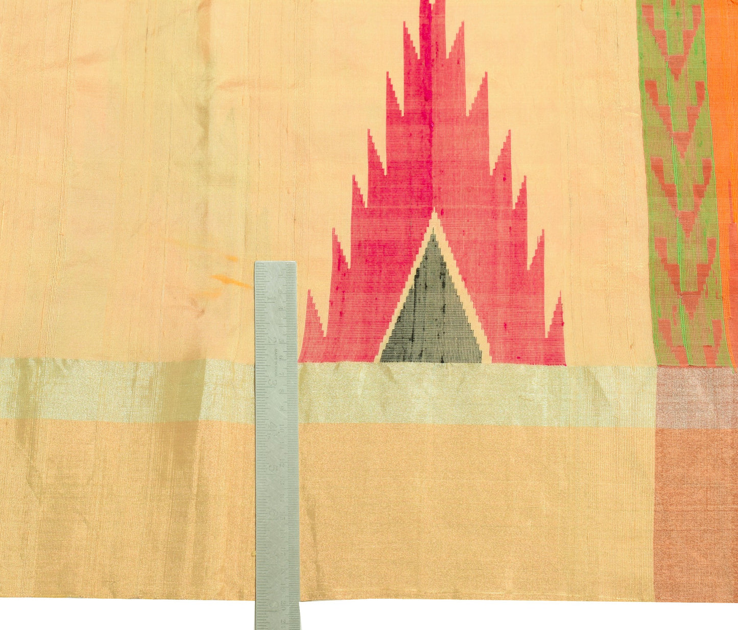 Sushila Vintage Beige Hand Woven Saree Pure Kahdi Handloom Premium Sari Fabric