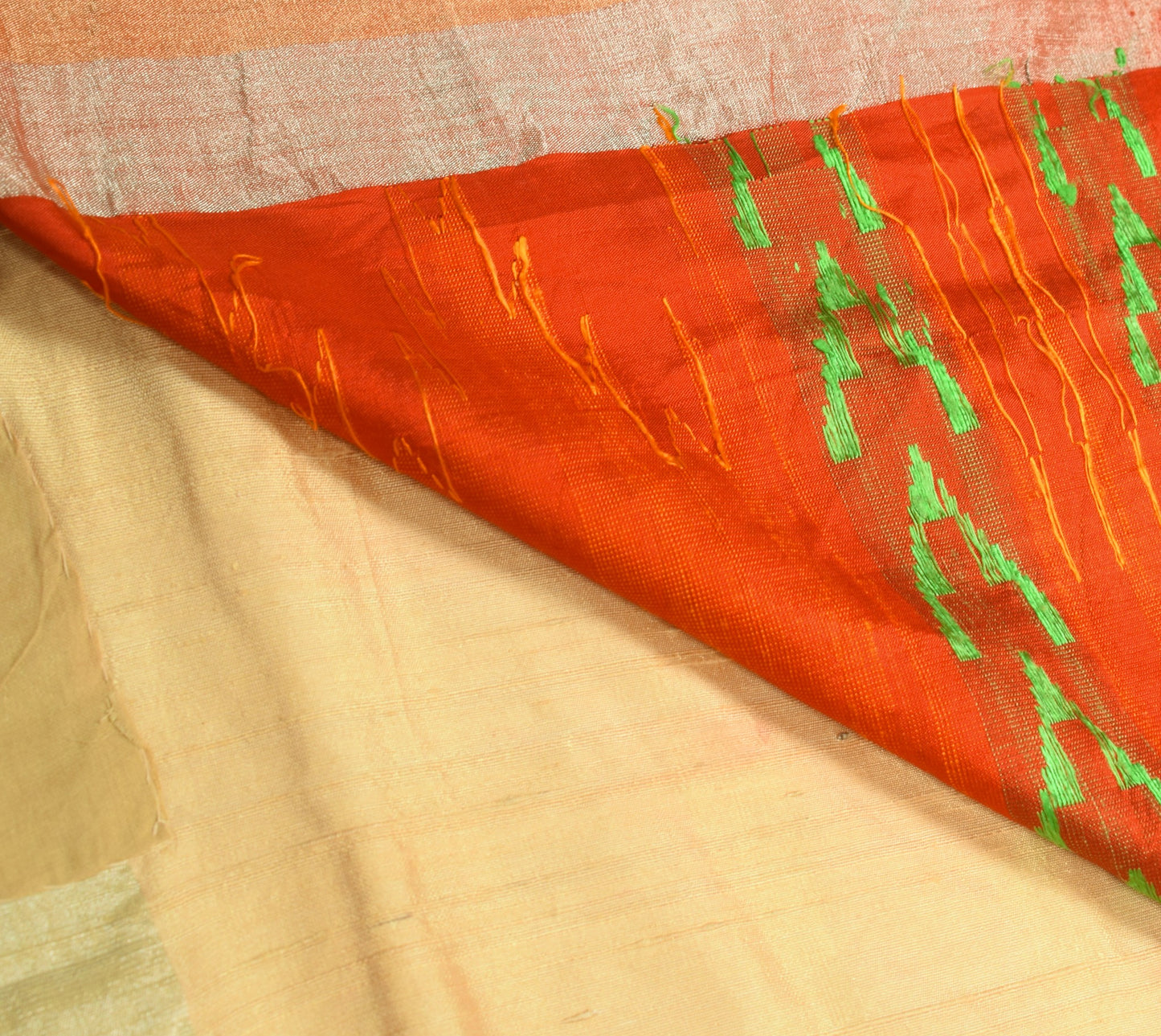 Sushila Vintage Beige Hand Woven Saree Pure Kahdi Handloom Premium Sari Fabric