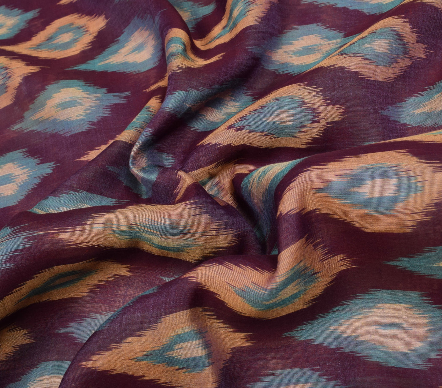 Sushila Vintage Hand Woven Purple Saree Pure Cotton Silk Pochampally Ikat Sari