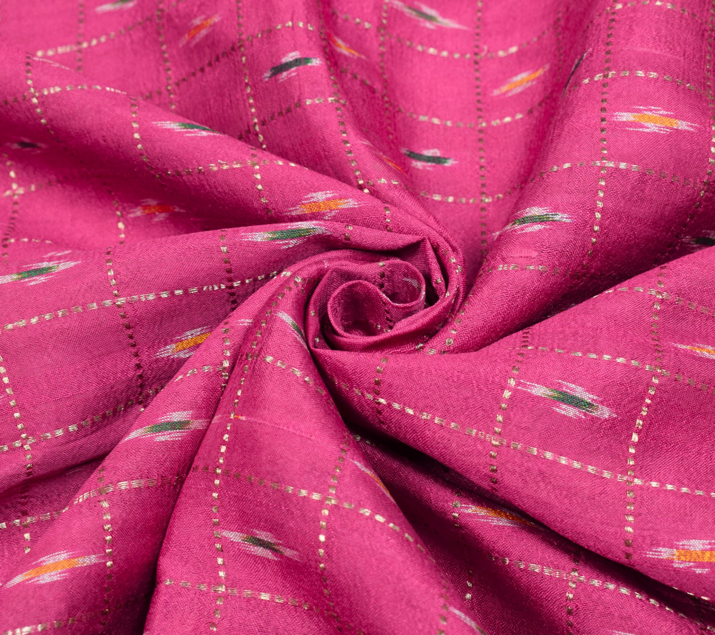 Sushila Vintage Magenta Green Saree Pure Silk Handloom Ikat Patola Sari Fabric
