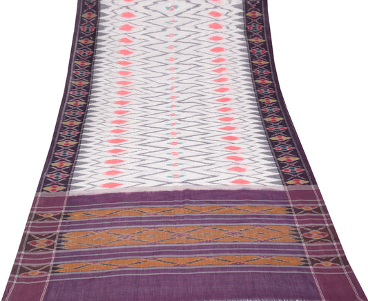 Sushila Vintage Sambalpuri Ikat Saree Pure Cotton Hand Woven Patola Sari Fabric