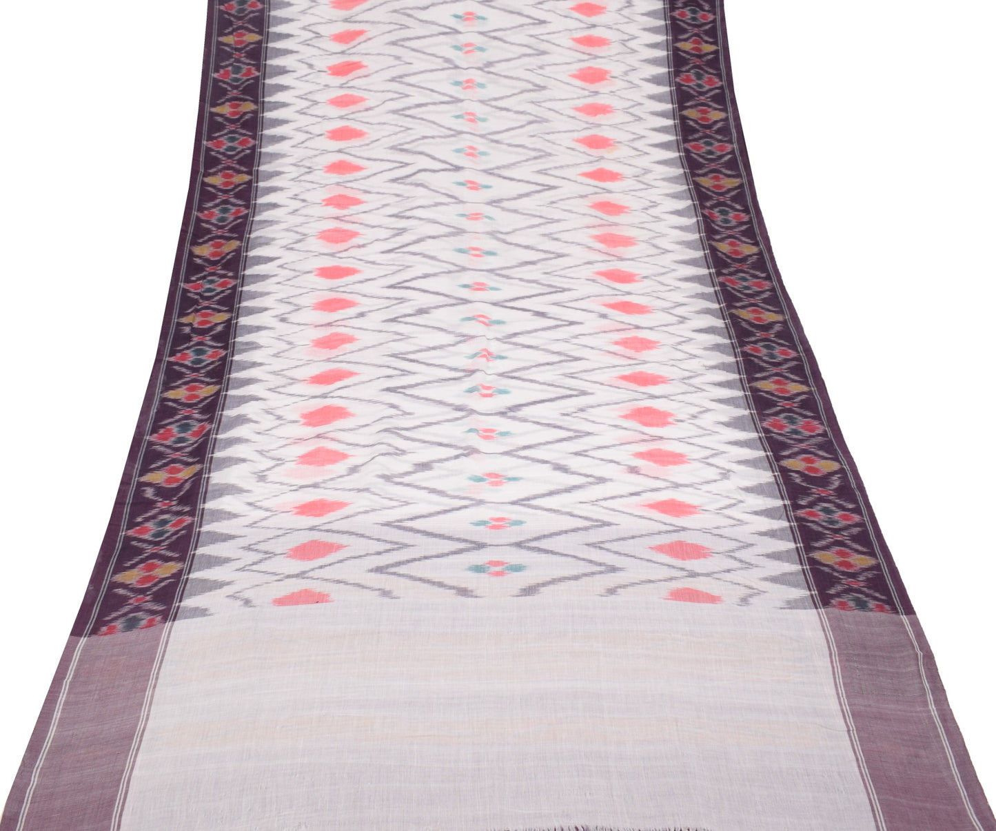 Sushila Vintage Sambalpuri Ikat Saree Pure Cotton Hand Woven Patola Sari Fabric