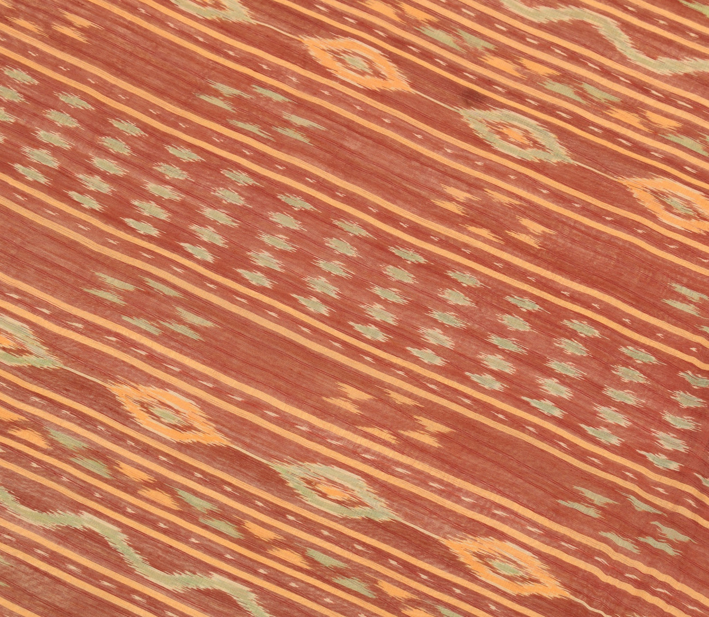 Sushila Vintage Cream Saree Pure Cotton Silk Hand Woven Ikat Patola Sari Fabric