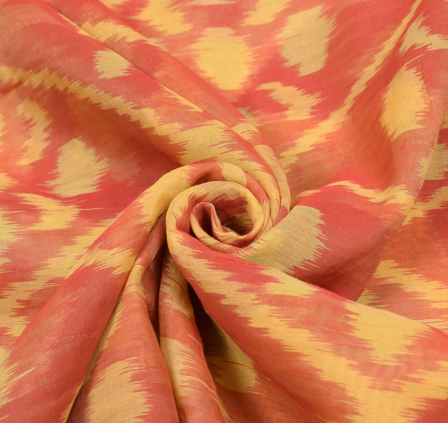 Sushila Vintage Red Saree 100% Pure Cotton Silk Hand Woven Pochampally Ikat Sari
