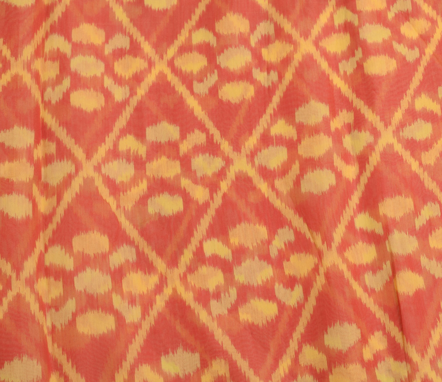 Sushila Vintage Red Saree 100% Pure Cotton Silk Hand Woven Pochampally Ikat Sari